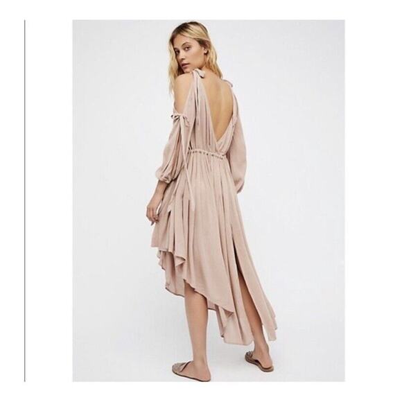 Free People Nude Sand Beige Beach Dress Layered Cutout Womens Medium - Picture 11 of 11